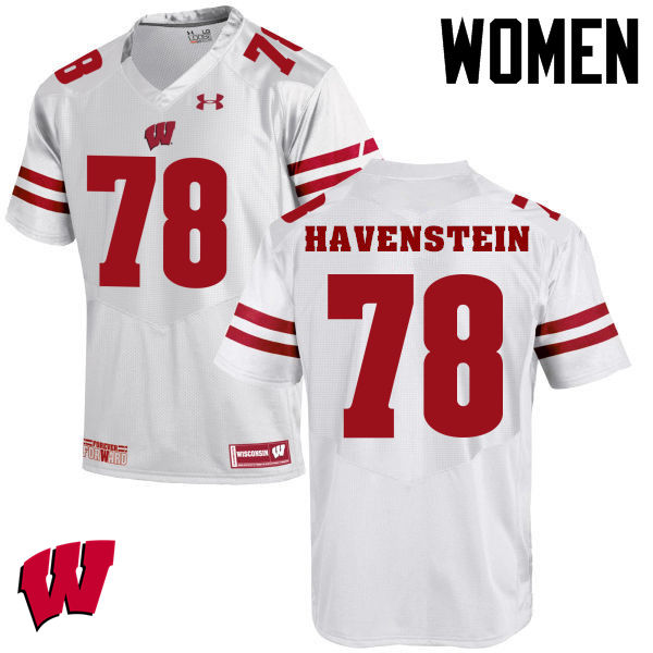 Wisconsin Badgers Women's #78 Robert Havenstein NCAA Under Armour Authentic White College Stitched Football Jersey NH40C64DK